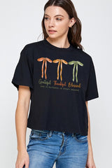 CTS-E3111 Grateful Thankful Blessed Graphic Relaxed Crop Top $11