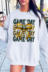 UL180-E3090 Yellow Football Game Day Bow Graphic Sweatshirt $20