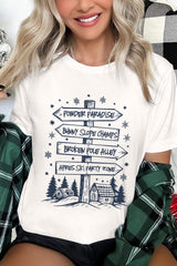 US3001-E3189 Ski Lodge Signs Graphic Tee $12.5
