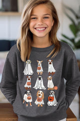 UL180B-E3106Z Halloween Ghost Dog Kids Graphic Sweatshirt $20