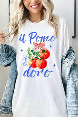 5000-E3070 Il Pomodoro Tomato Art Graphic Heavy Cotton Tee $9