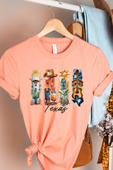 US3001-E3061TX Texas State Brushstroke Graphic Tee $12.5