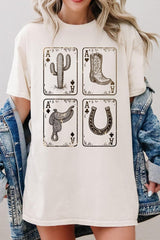 5000-E3094 Western Cowgirl Card Graphic Heavy Cotton Tee $9