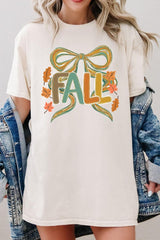 5000P-E3121 Fall Brushstroke Bow Graphic Plus Heavy Cotton Tee $12.75