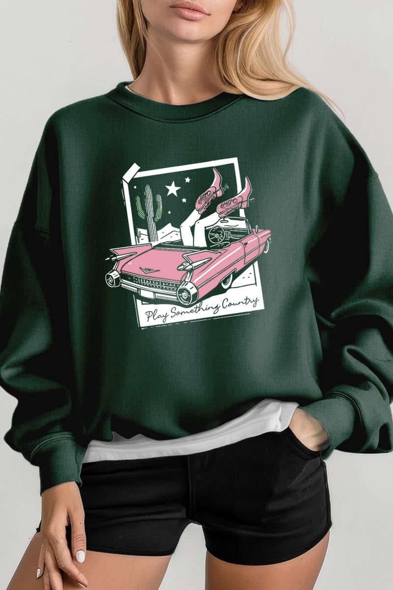 UL180-E3098 Play Something Country Graphic Sweatshirt $20