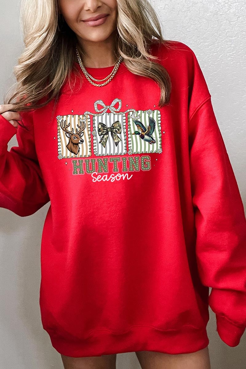 UL180-E3192 Deer & Duck Hunting Season Graphic Sweatshirt $20