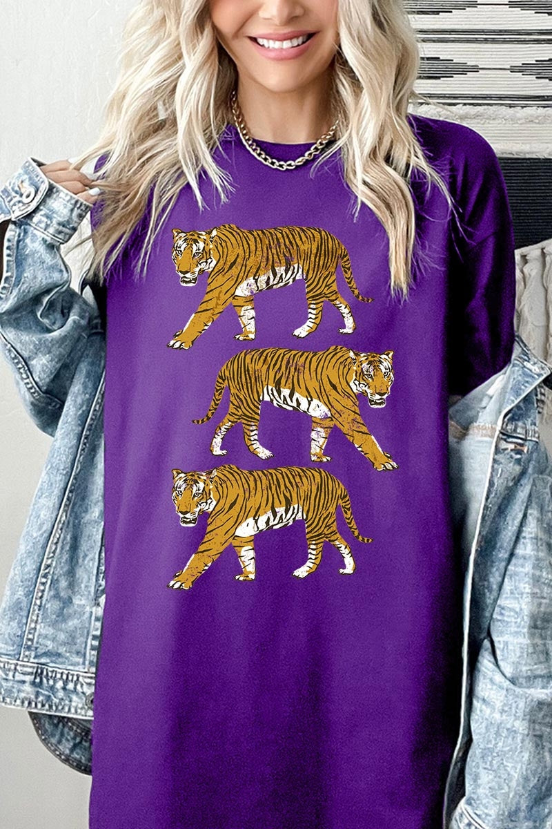 5000P-E3104 Retro Tigers Graphic Plus Heavy Cotton Tee $12.75