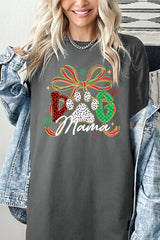 5000P-E3194 Dog Mama Christmas Paw Graphic Plus Heavy Cotton Tee $12.75