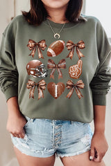 UL180-E3054 Cute Football and Bow Graphic Sweatshirt $20