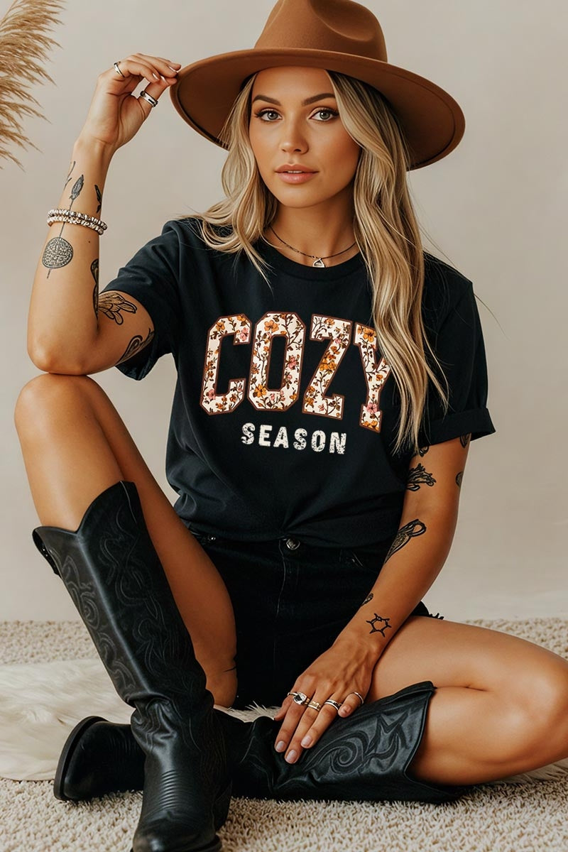 5000-E3082 Cozy Season Graphic Heavy Cotton Tee $9