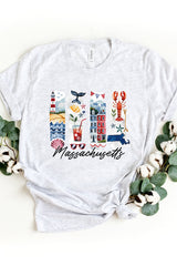 US3001P-E3061MA Massachusetts State Brushstroke Graphic Plus Tee $16