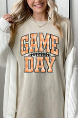 5000P-E3129 Orange Gingham Game Day Plus Heavy Cotton Tee $12.75