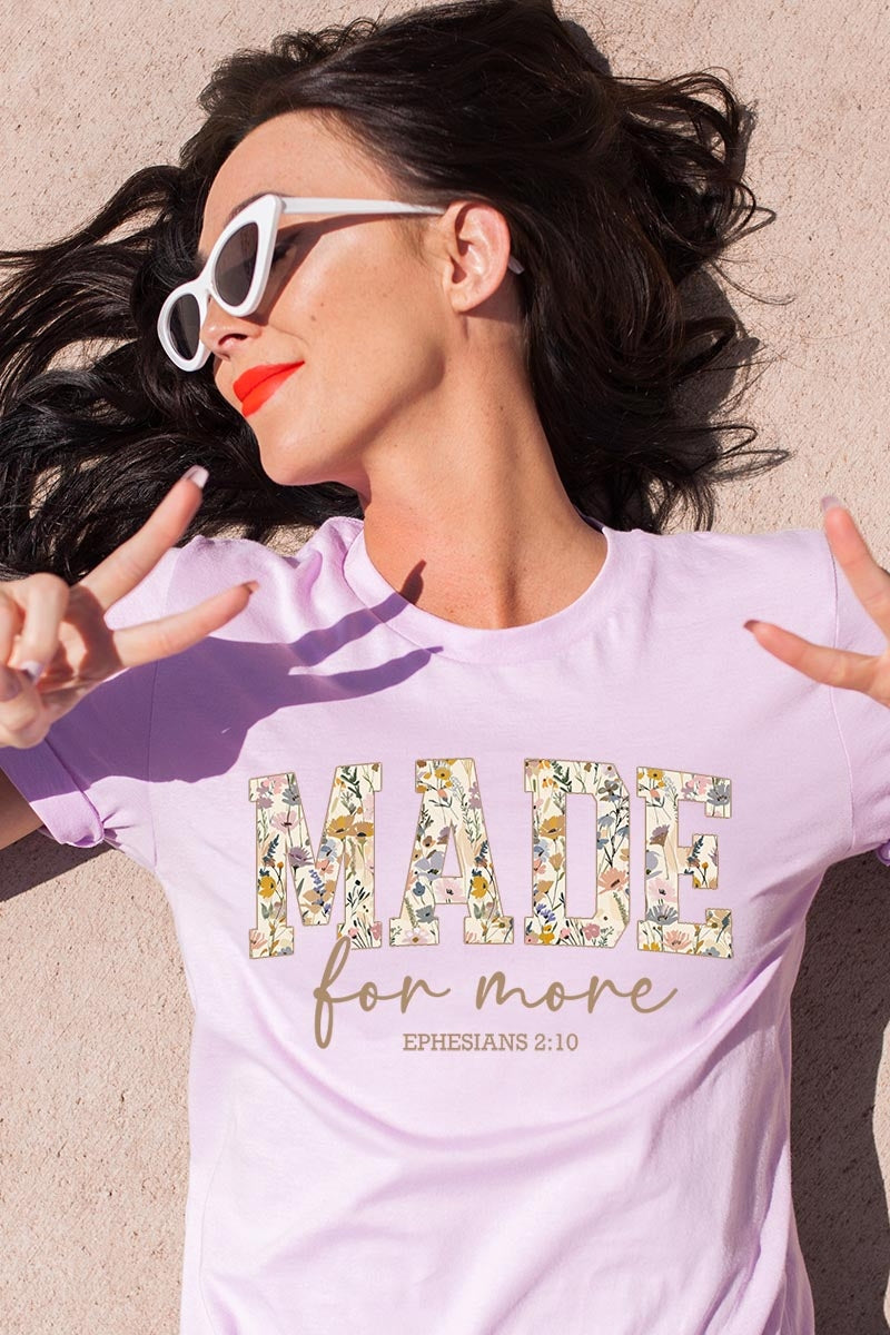 US3001P-E3068 Made for More Faith Graphic Plus Tee $16