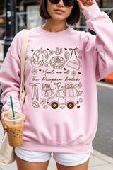 UL180P-E3163 Pumpkin Patch Doodle Graphic Plus Sweatshirt $25
