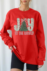 UL240P-E3213 Joy to the World Graphic Plus Long Sleeve Tee $17