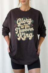 UL240-E3220 Glory to the Newborn King Graphic Long Sleeve Tee $13.75