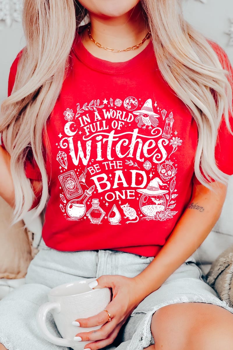 US3001-E3139 In a World of Witches Graphic Tee $12.5