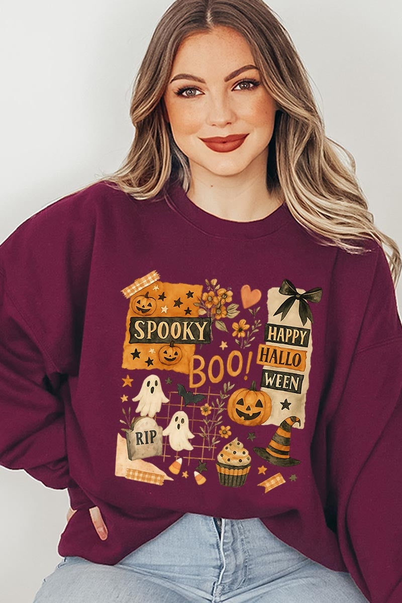 UL180-E3084 Halloween collage Graphic Sweatshirt $20