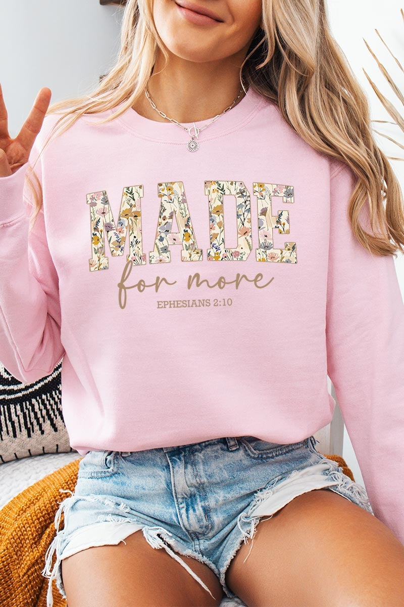 UL180P-E3068 Made for More Faith Graphic Plus Sweatshirt $25