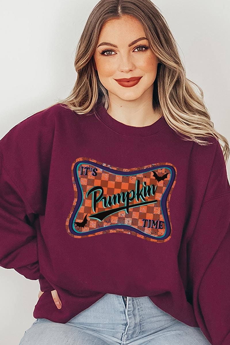UL180P-E3144 Itu2019s pumpkin time Graphic Plus Sweatshirt $25