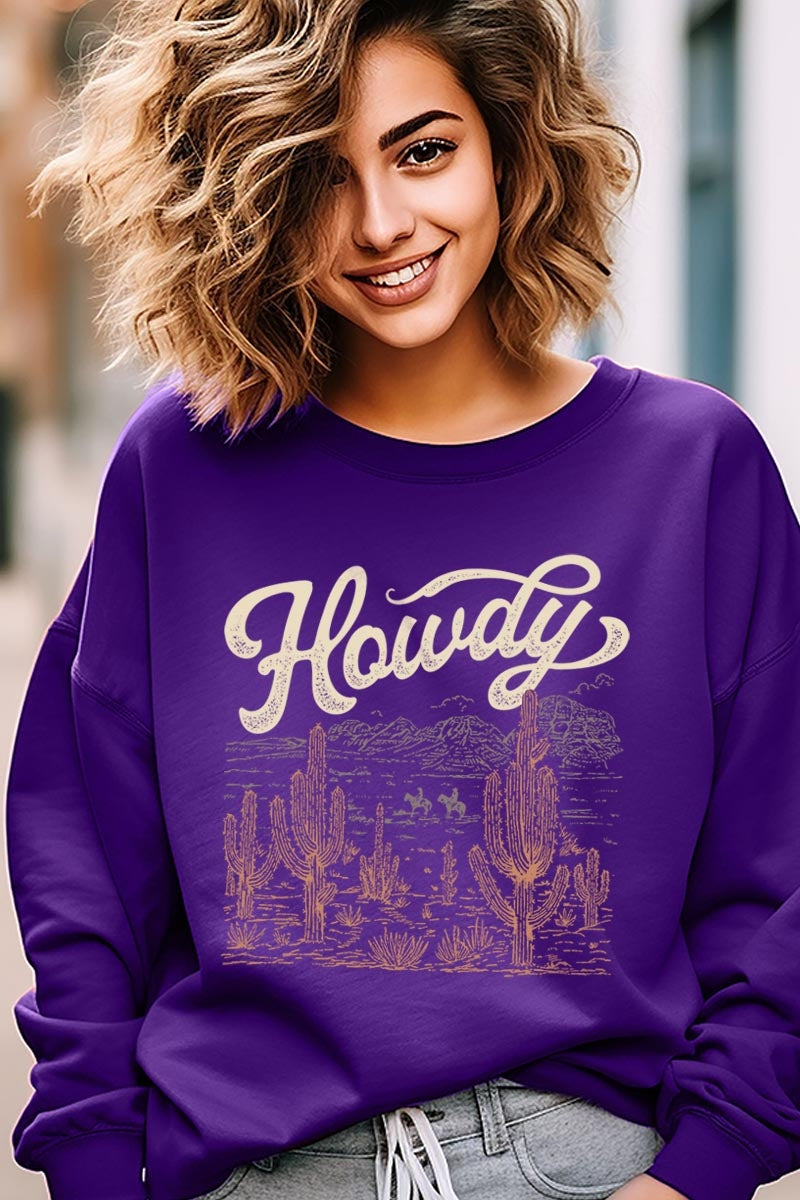 UL180-E3095 Howdy Desert Western Graphic Sweatshirt $20