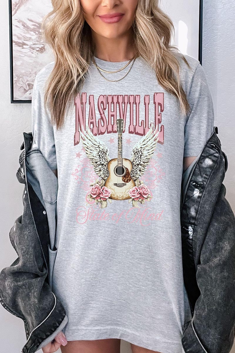 US3001P-E3157 Nashville Rose Graphic Plus Tee $16