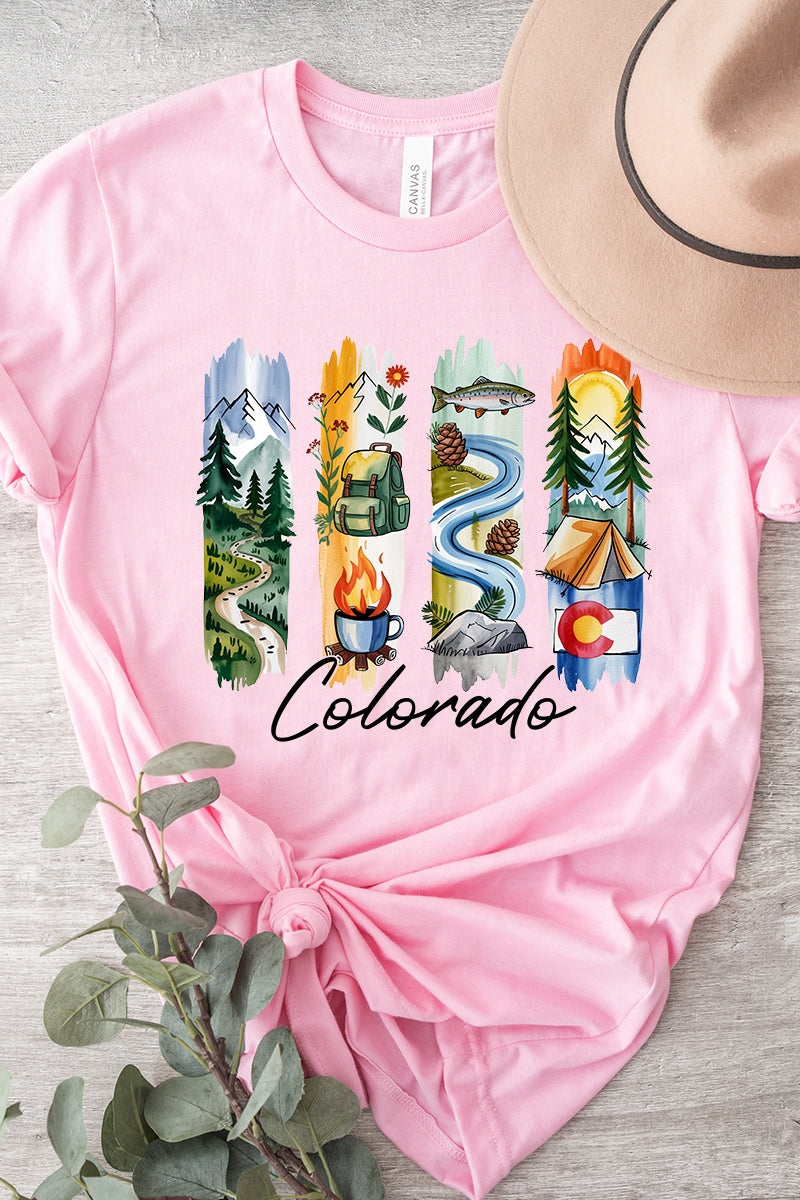 US3001P-E3061CO Colorado State Brushstroke Graphic Plus Tee $16