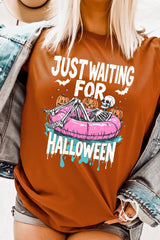 US3001P-E3138 Just Waiting For Halloween Graphic Plus Tee $16