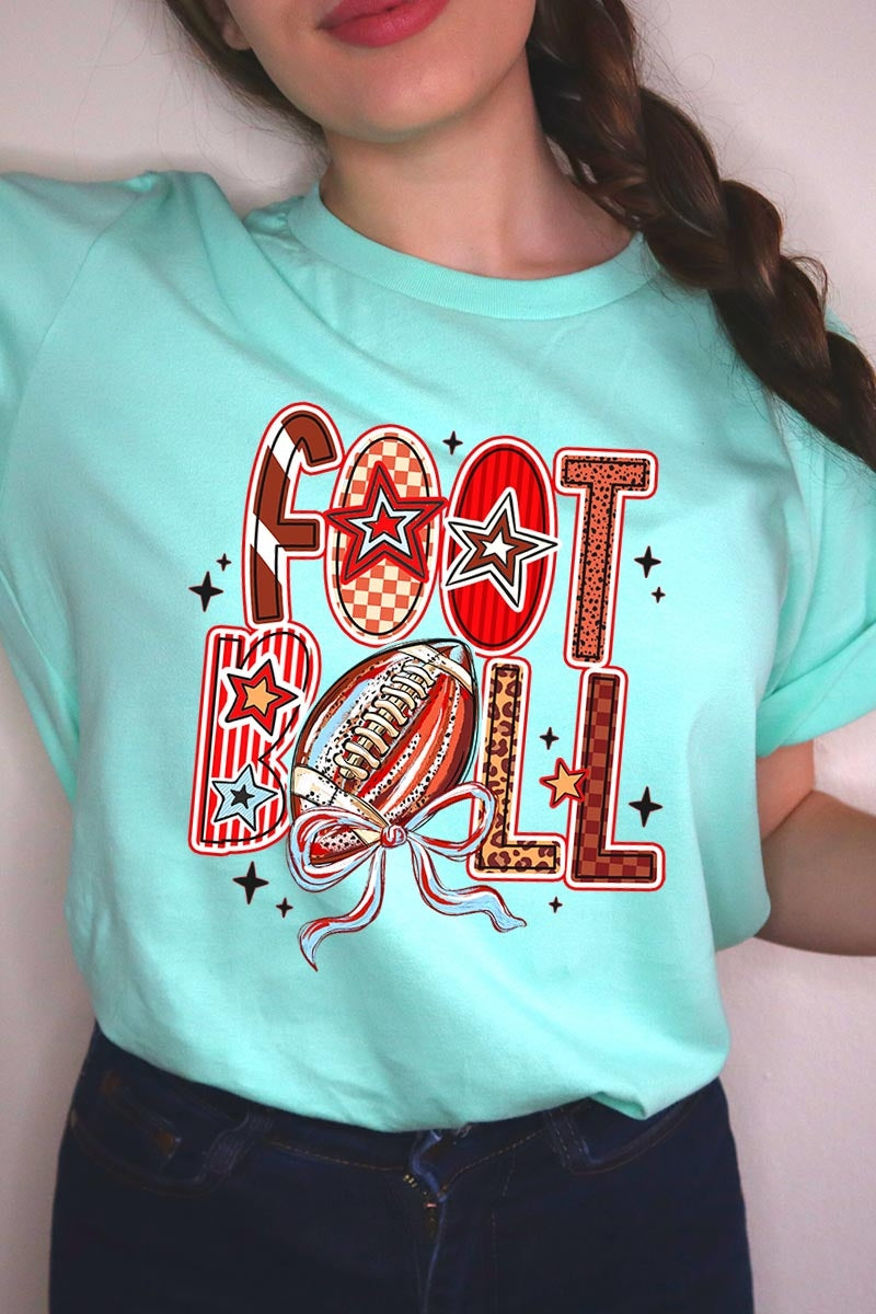 US3001P-E3053 Brushstroke Football Graphic Plus Tee $16