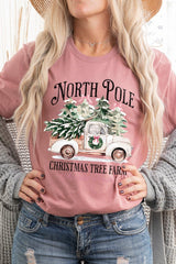US3001P-E3174 North Pole Christmas Graphic Plus Tee $16