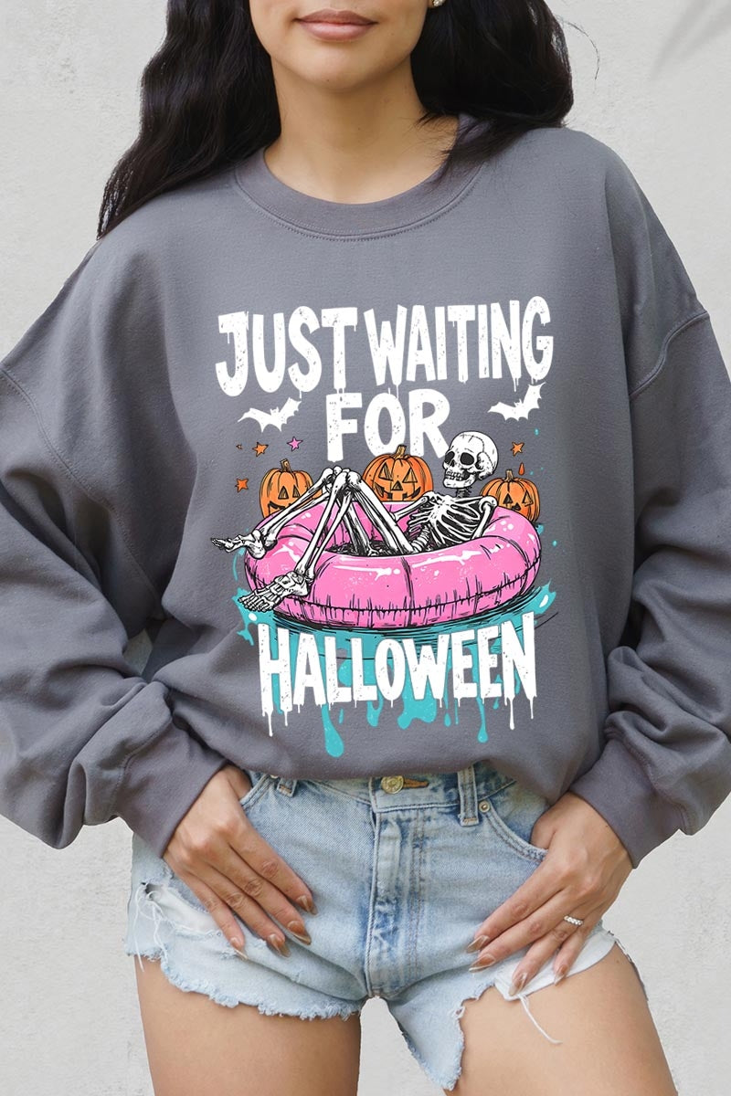 UL180P-E3138 Just Waiting For Halloween Graphic Plus Sweatshirt $25