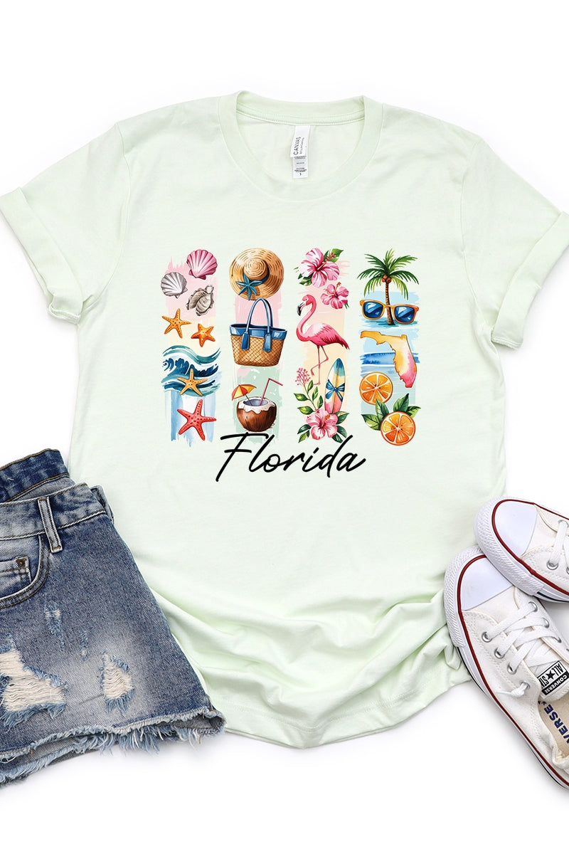 US3001-E3061FL Florida State Brushstroke Graphic Tee $12.5