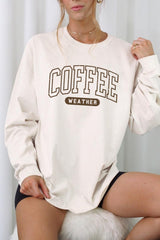 UL240-E3207 Coffee Weather Graphic Long Sleeve Tee $13.75