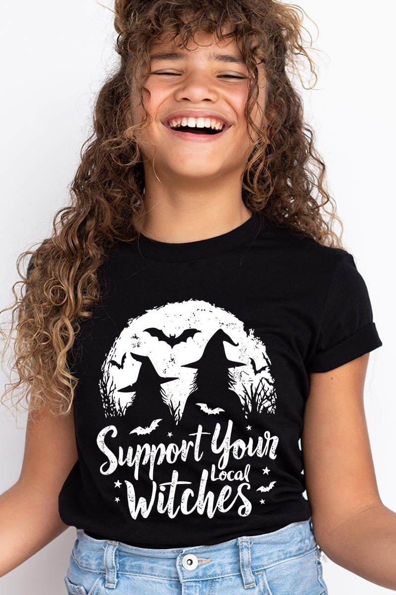 US3001Y-E3161Z Local Witches Halloween Kids Graphic Tee $11