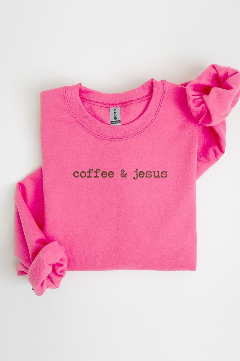 UL180-E3209 Coffee & Jesus Graphic Sweatshirt $20