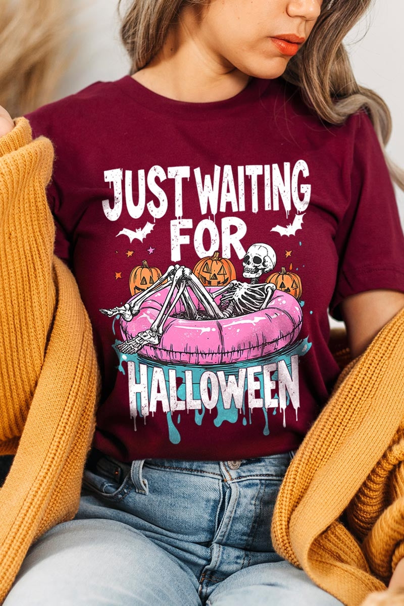 US3001P-E3138 Just Waiting For Halloween Graphic Plus Tee $16
