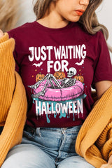 US3001-E3138 Just Waiting For Halloween Graphic Tee $12.5