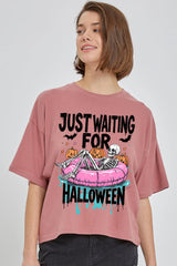 CTS-E3138 Just Waiting For Halloween Relaxed Crop Top $11