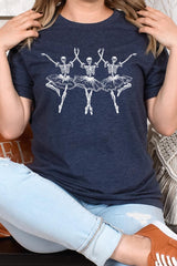 US3001-E3156 Halloween Ballerina Graphic Tee $12.5