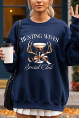 UL180P-E3191 Hunting Wives Social Club Graphic Plus Sweatshirt $25