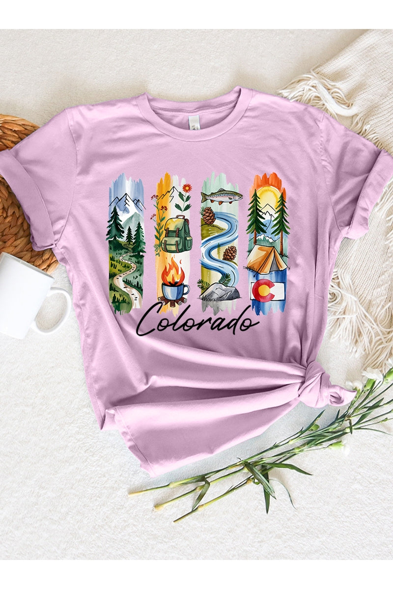 US3001-E3061CO Colorado State Brushstroke Graphic Tee $12.5