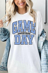 5000P-E3130 Blue Gingham Game Day Plus Heavy Cotton Tee $12.75