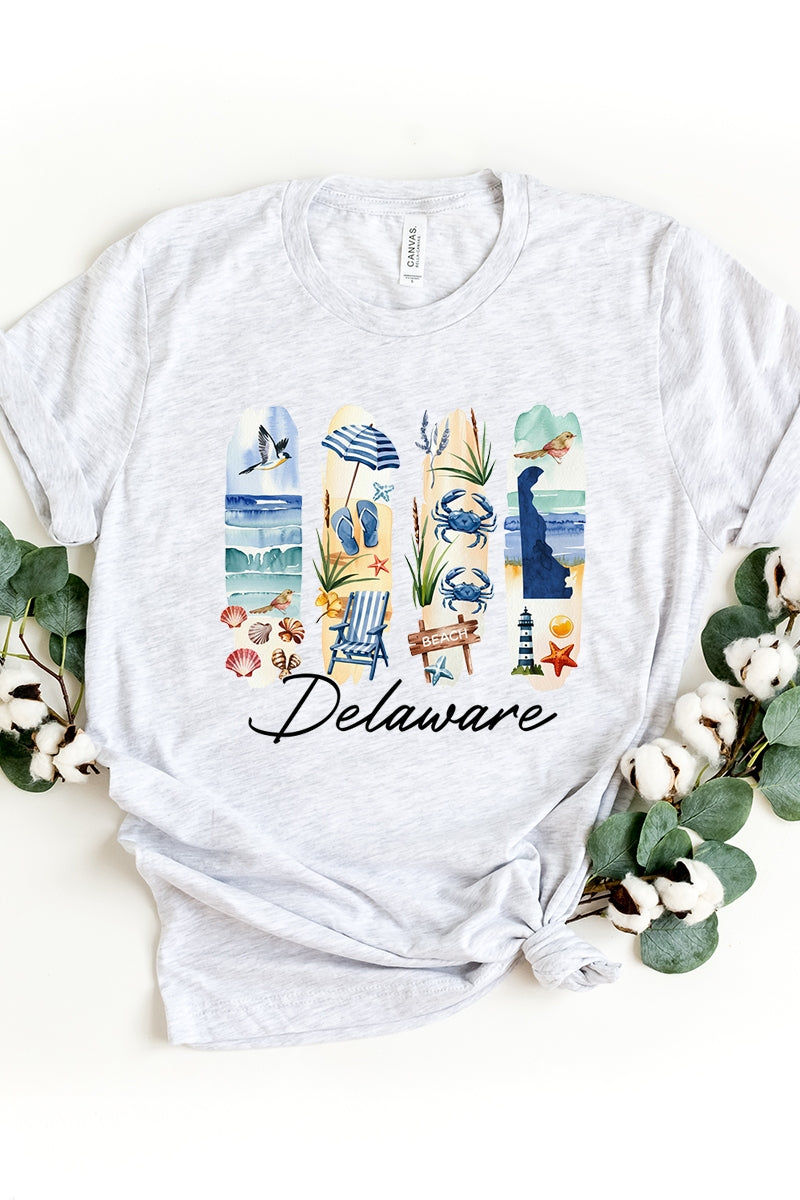 US3001-E3061DE Delaware State Brushstroke Graphic Tee $12.5