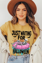US3001P-E3138 Just Waiting For Halloween Graphic Plus Tee $16