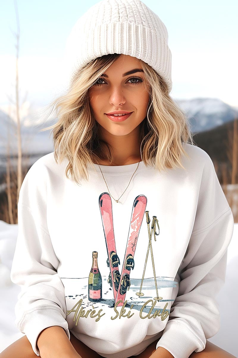 UL180-E3187 Apres Ski Club Graphic Sweatshirt $20