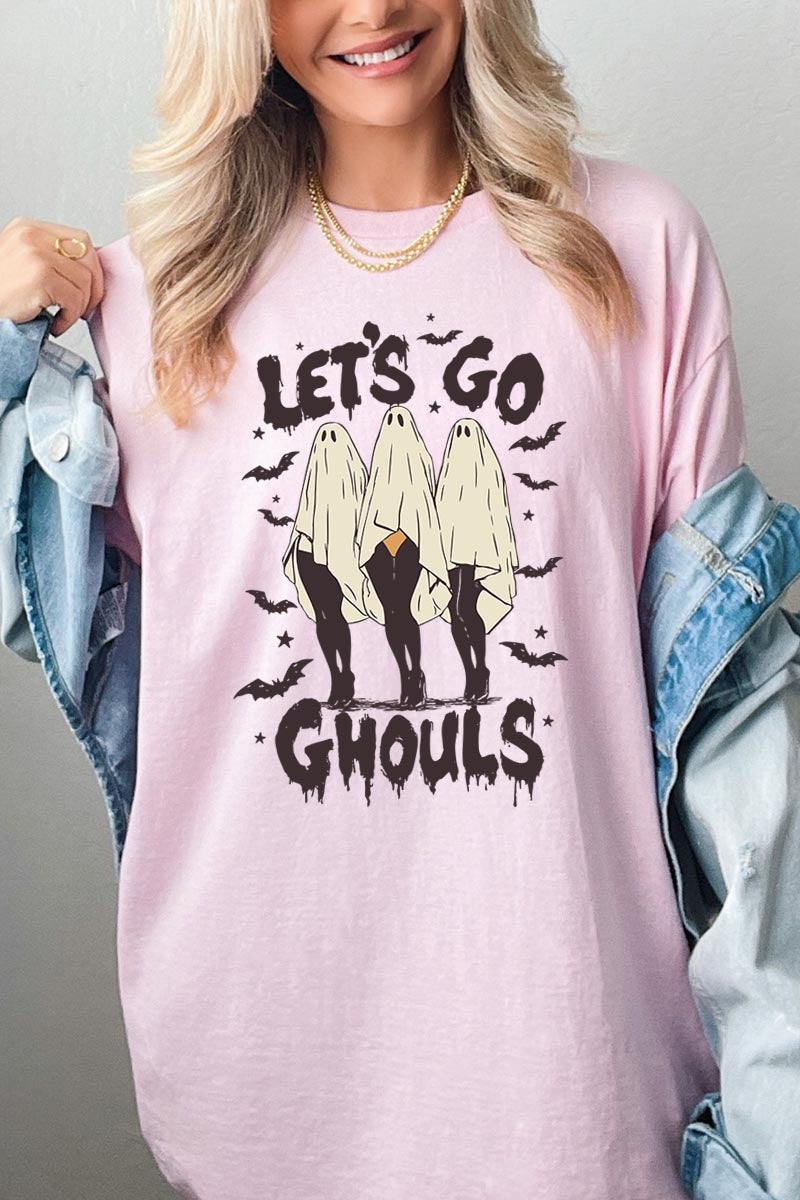 5000P-E3160 Letu2019s Go Ghouls Ghost Graphic Plus Heavy Cotton Tee $12.75