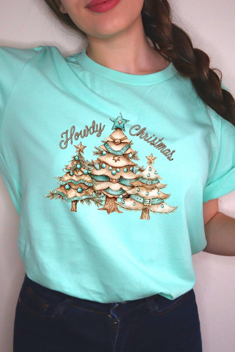 US3001-E3185 Howdy Christmas Graphic Tee $12.5