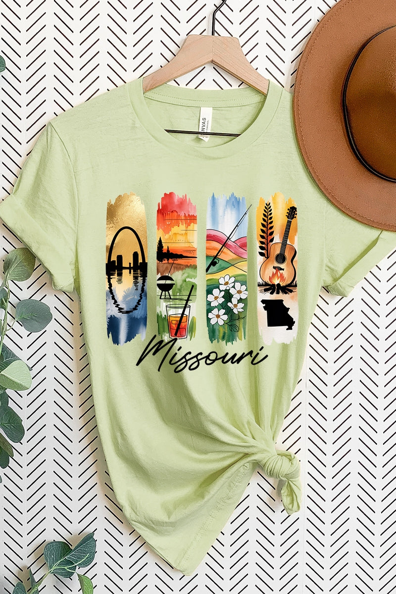 US3001-E3061MO Missouri State Brushstroke Graphic Tee $12.5