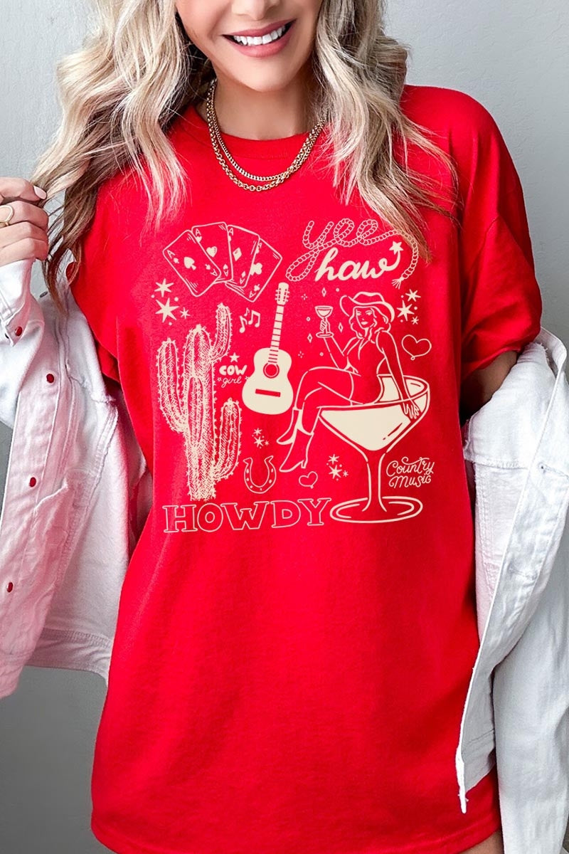 5000-E3097 Cowgirl Country Music Graphic Heavy Cotton Tee $9