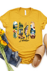 US3001-E3061ID Idaho State Brushstroke Graphic Tee $12.5